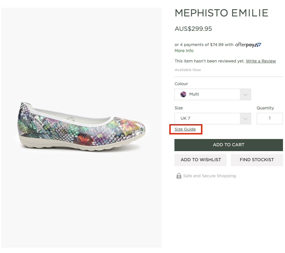 Pair of mephisto ballet flats in a colourful print